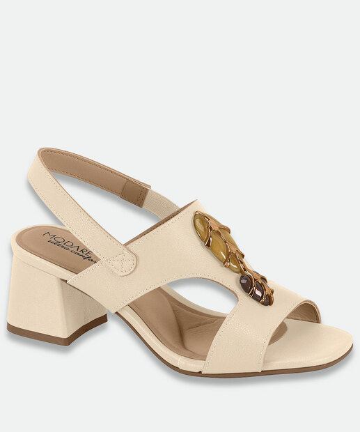 Image_Sandália Feminina Salto Grosso Modare Bege