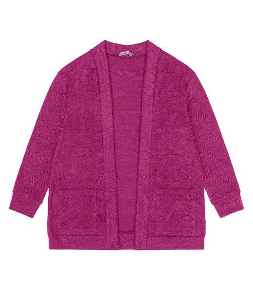 Cardigan Feminino Plus Size Em Tricot Secret Glam Roxo