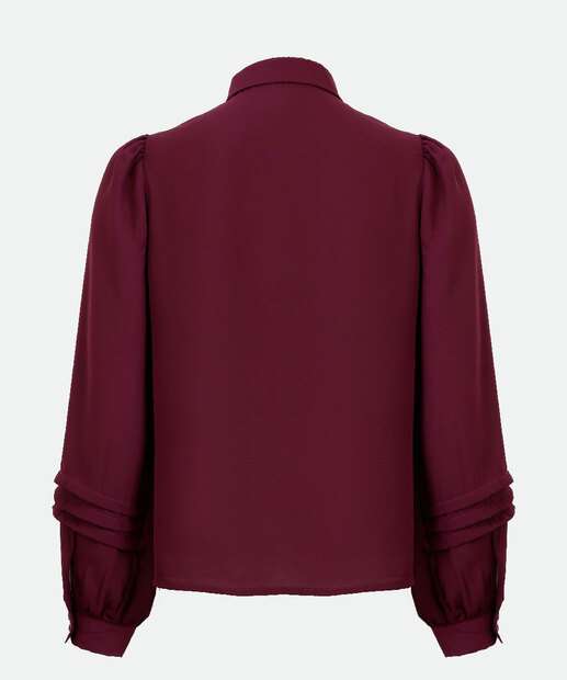 Camisa Feminina Pregas Manga Longa Marisa 
