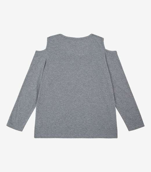 Blusa Feminina Plus Size Ribana Canelada RechSul Cinza