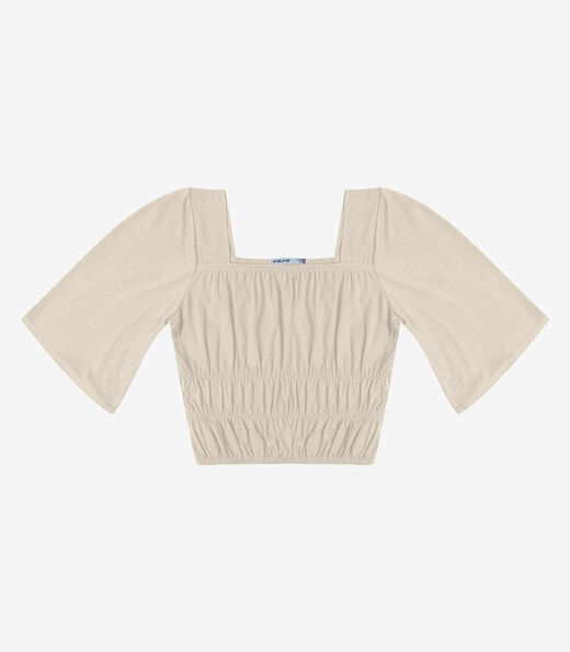 Image_Blusa Cropped Feminina com Manga Ampla Endless Bege