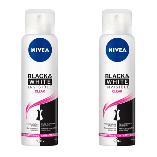 Image_Kit c/2 Unidades de Desodorante Feminino Nivea Invisible For Black e White Clear