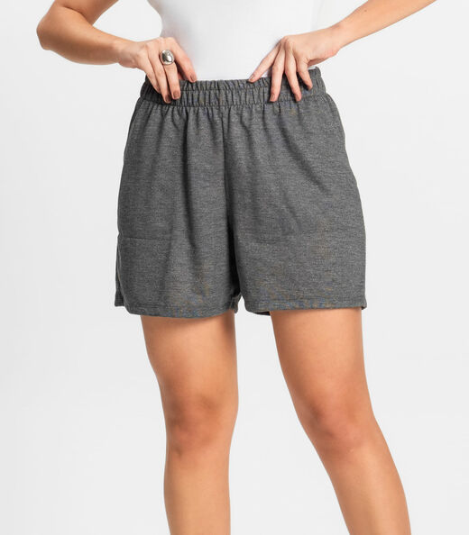 Bermuda Feminina em Viscose Sarjada Pesada Rovitex Preto