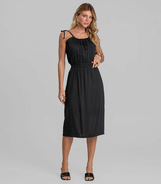 Image_Vestido Midi Feminino De Alça Em Viscose Dianna Preto