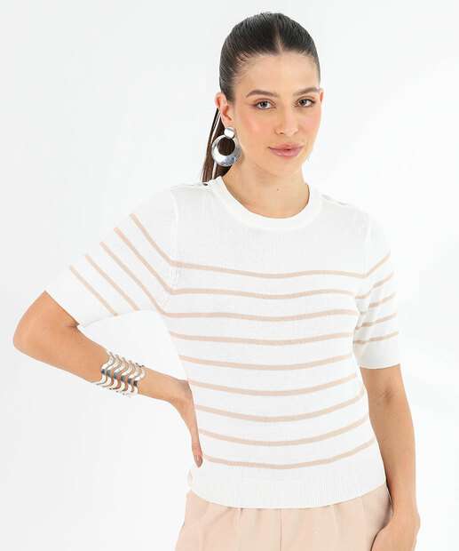 Image_Blusa Feminina Tricô Listrado Marisa Off White