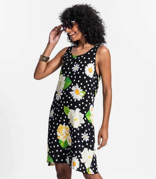 Vestido Feminino Curto De Viscose Select Preto