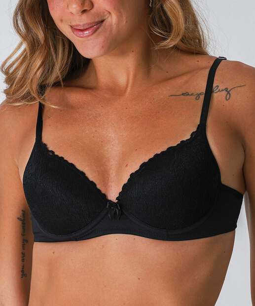 Sutiã de Renda Com Base E Bojo Marisa Preto