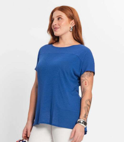 Blusa Feminina Plus Size Secret Glam Azul