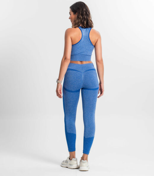Legging Feminina Cintura Alta Seamless Style Box Azul