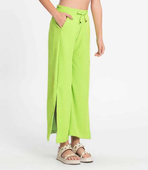 Calça Juvenil Feminina Em Crepe Light Minty Verde