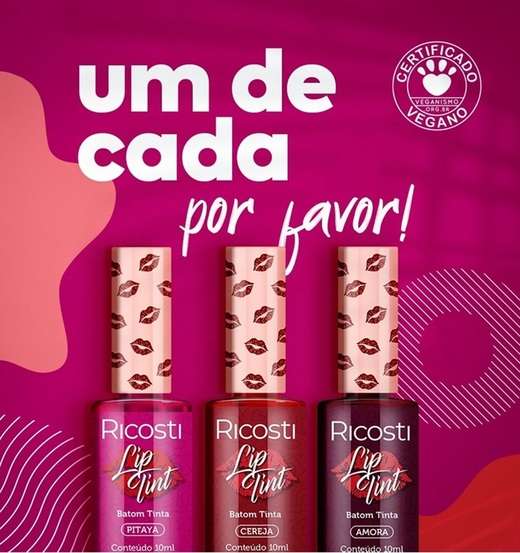 Lip Tint Vegano Cereja Ricosti 10ml