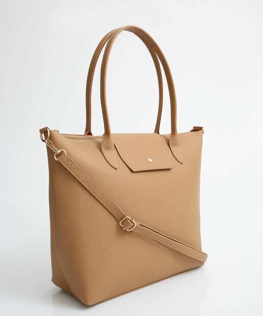 Bolsa De Ombro Tote Feminina Marisa Bege
