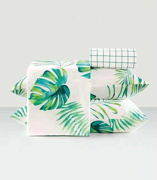 Image_Jogo De Cama Queen Folhas 200 Fios Lar E Lazer Branco