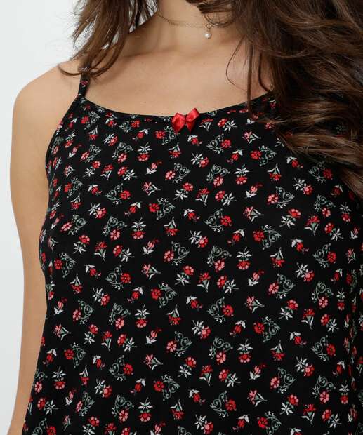 Pijama Feminino Estampa Floral Alças Finas Marisa