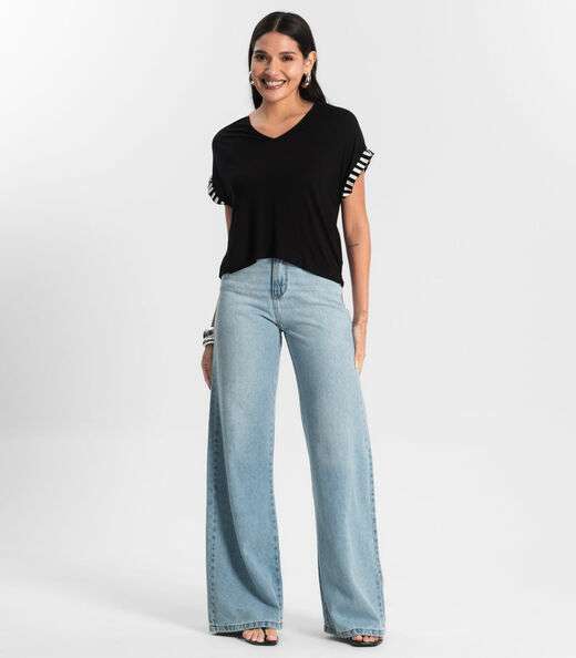 Blusa Feminina Viscotorcion Rovitex Preto