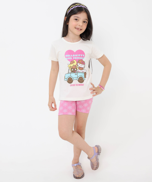Blusa Infantil Hello Kit Tam 4 a 10 Off White