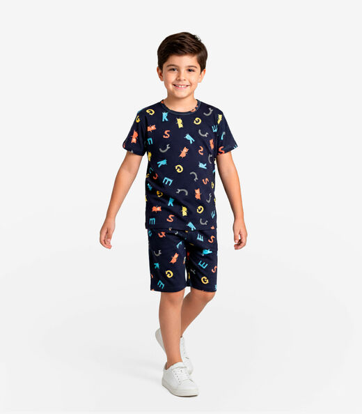 Image_Pijama Infantil Camiseta E Bermuda Select Azul