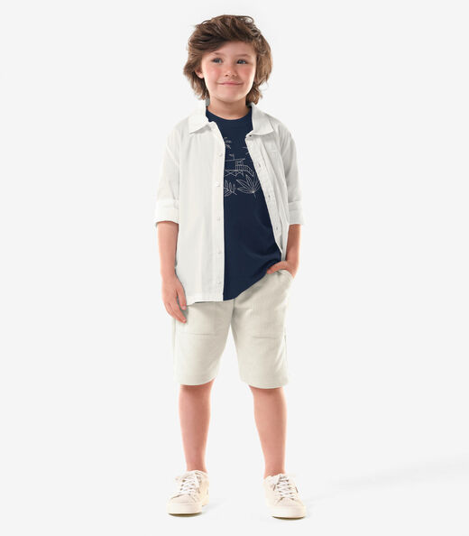 Conjunto Infantil Camiseta Com Bermuda Trick Nick Azul