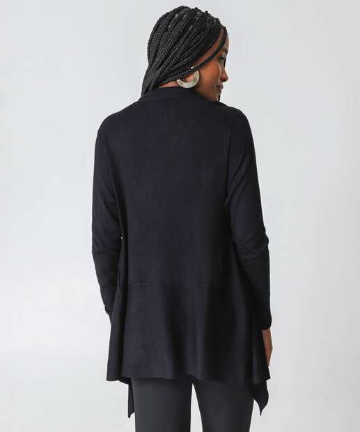 Cardigan Feminino Assimétrico Alongado Marisa Preto