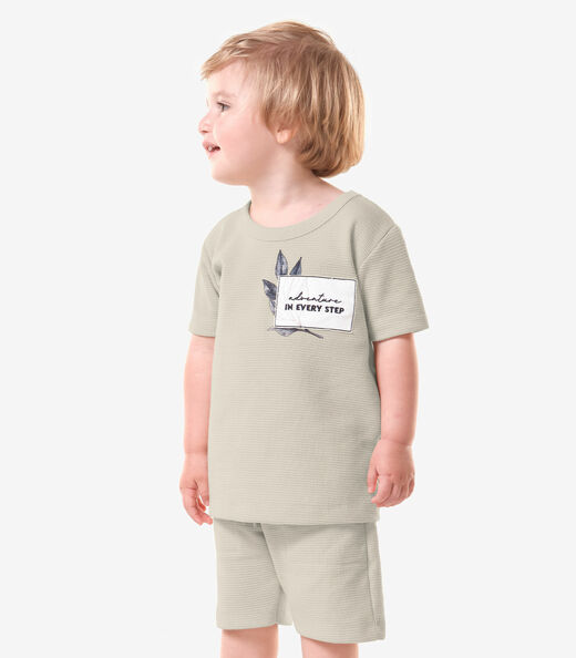 Image_Conjunto Infantil Camiseta Com Bermuda Trick Nick Bege