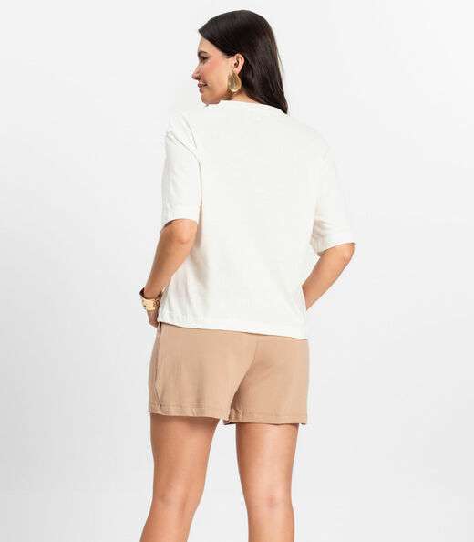 Bermuda Feminina em Viscose Sarjada Pesada Rovitex Azul