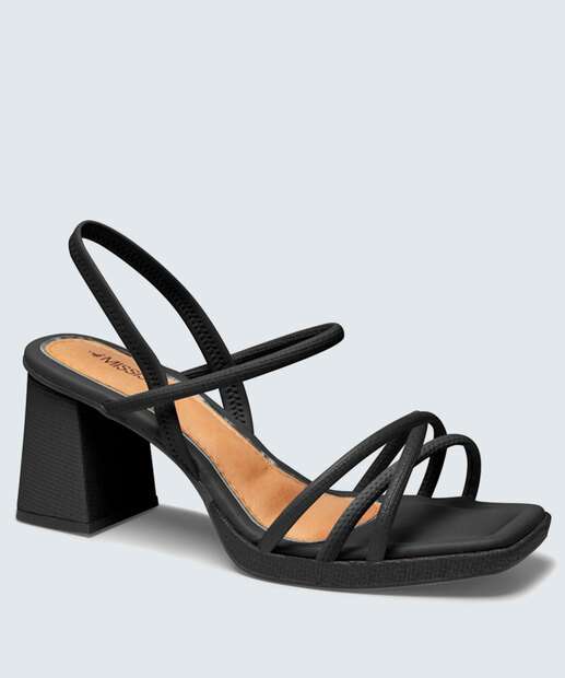 Sandália Salto Grosso Feminina Textura Mississipi 