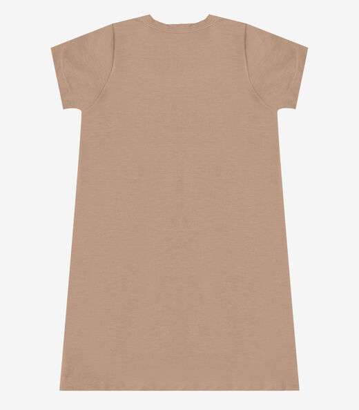 Vestido Feminino Infantil em Molecotton Select Marrom