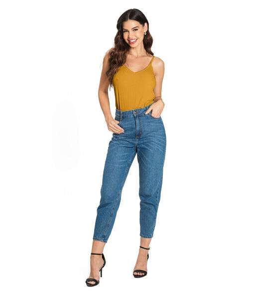 Blusa De Alça Feminina Ribana Canelada Rovitex Amarelo