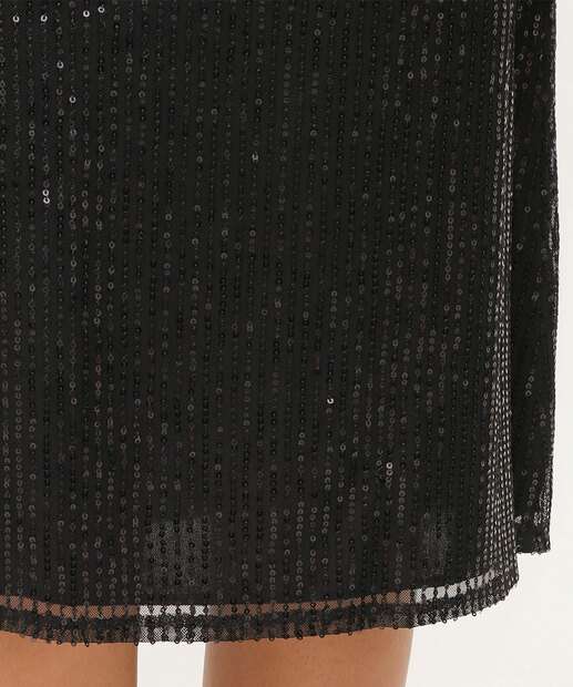 Vestido Feminino Paetês Alças Finas Marisa