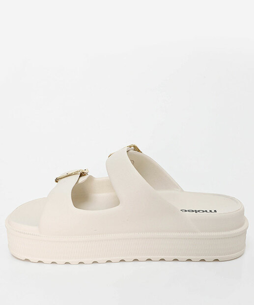 Tamanco Flatform Birken Feminina Fivela Moleca Off White
