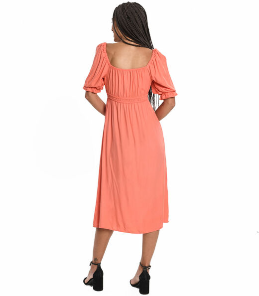 Vestido Midi Manga Bufante Endless Vermelho