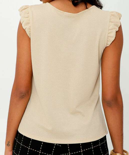 Blusa Regata Feminina Babado Marisa