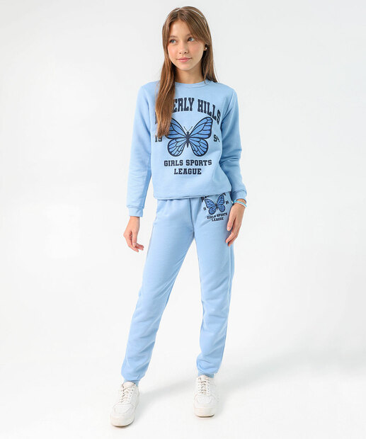 Blusão Infantil Moletom Estampado Marisa Tam 10 a 16 Azul