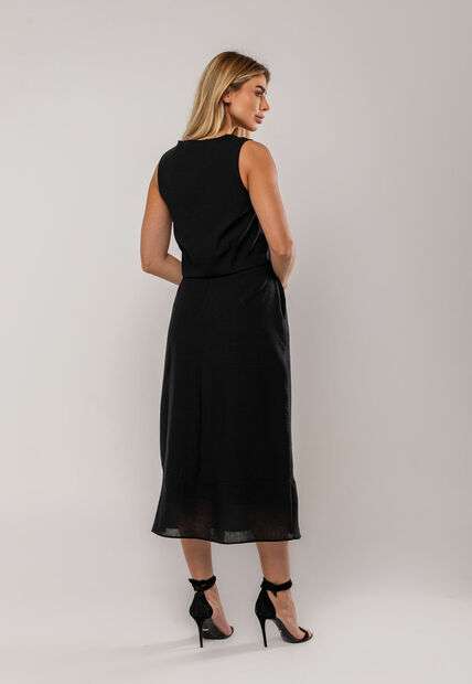 Conjunto Com Colete e Saia Midi Preto Salvatore