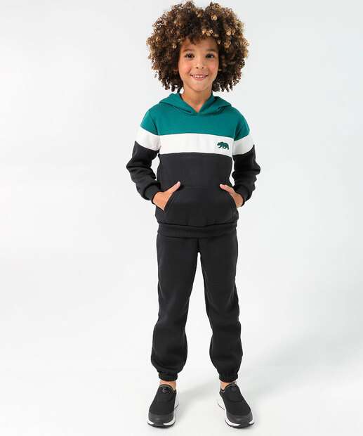 Image_Calça Infantil Jogger Moletom Marisa Tam 4 a 10 Preto