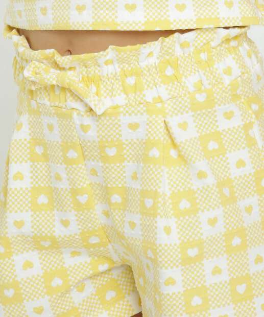 Short Infantil Xadrez E Corações Marisa Tam 4 a 10