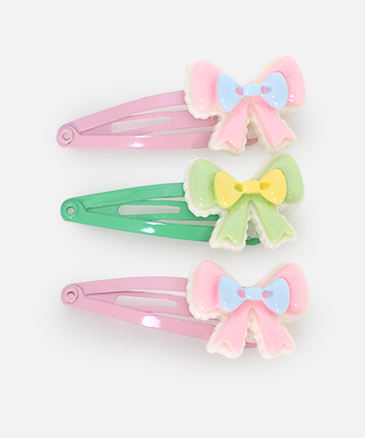 Kit 3 Peças Tic Tac De Cabelo Feminino Marisa Rosa