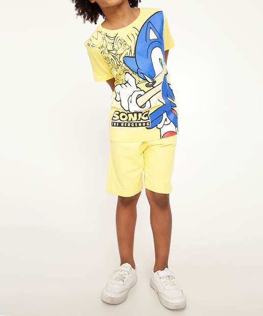 Camiseta Infantil Estampada Sonic Tam 4 a 10
