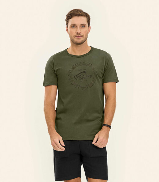 Camiseta Meia Malha Masculina Diametro Verde