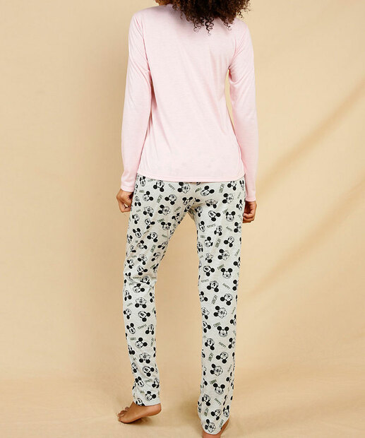 Pijama Feminino Estampa Mickey Manga Longa Disney