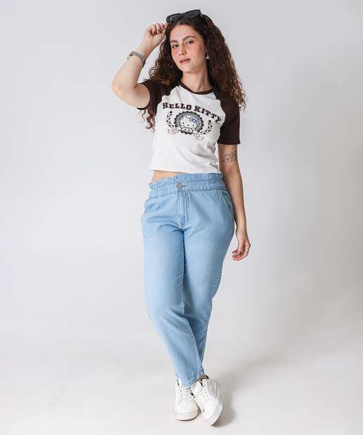 Camiseta Feminina Hello Kitty Sanrio Off White