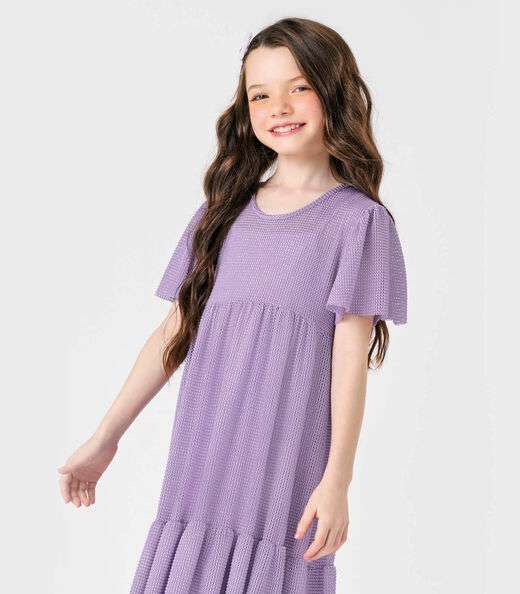 Vestido Midi Com Sobreposicao Trick Nick Roxo
