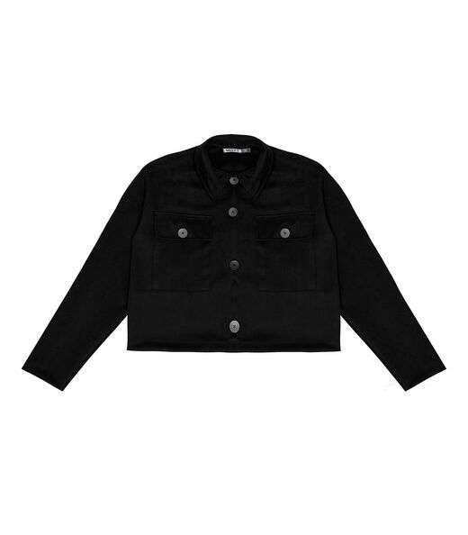 Casaco Juvenil Feminino Em Suede Sarjado Minty Preto