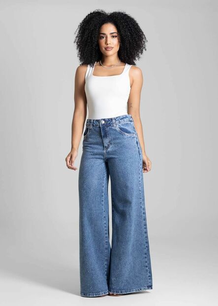Calça Jeans Sawary Super Wide Leg - 282957