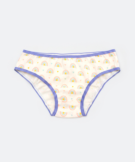 Kit 5 Calcinhas Infantil Estampada Marisa Tam 2 a 12 Rosa