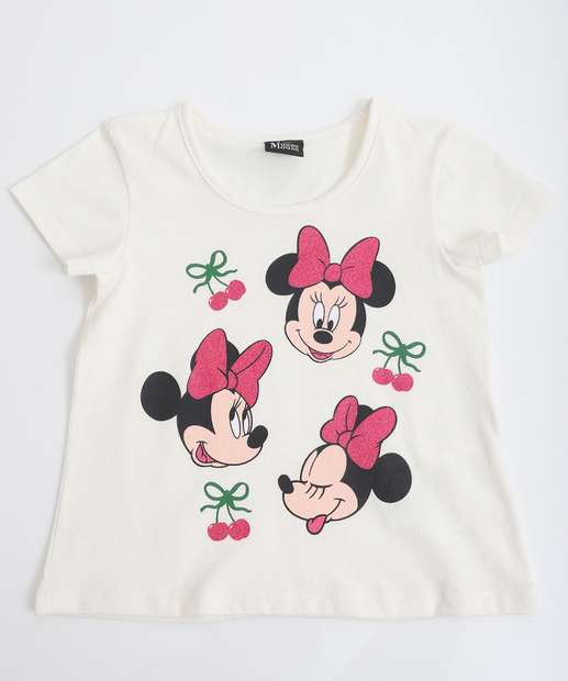 Conjunto Infantil Estampa Minnie Disney Tam 1 a 3 Rosa
