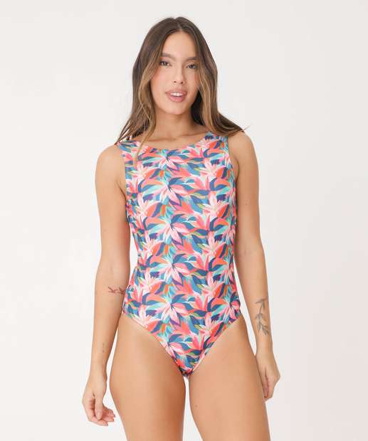 Maiô Estampa Estampa Floral Alças Largas Marisa 