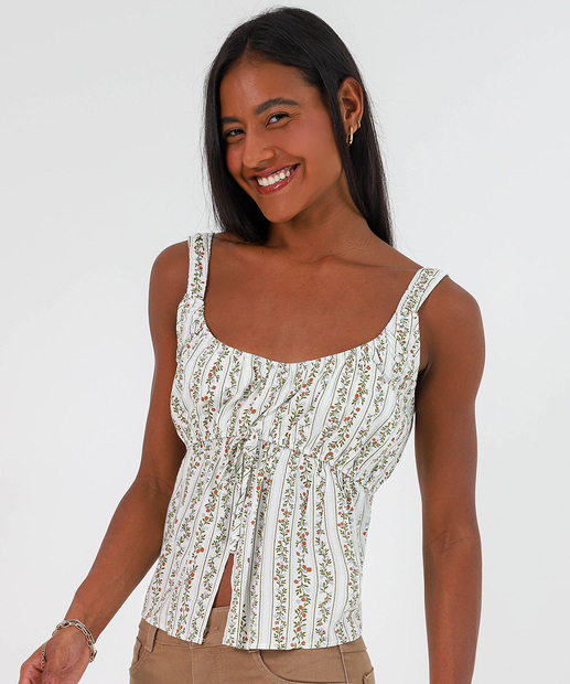 Image_Blusa Feminina Alças Finas Floral Marisa Off White