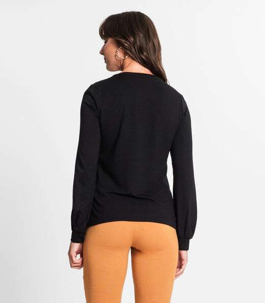 Blusa Manga Longa Feminino Endless Preto
