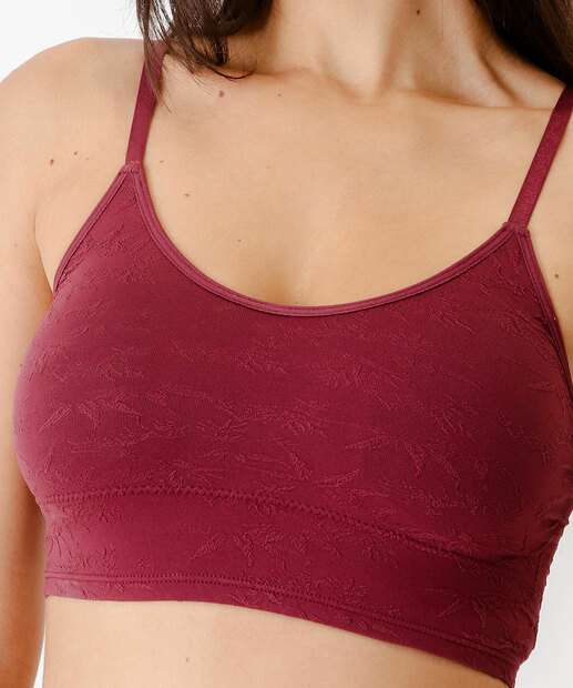 Sutiã Top Sem Costura Jacquard Marisa Vinho